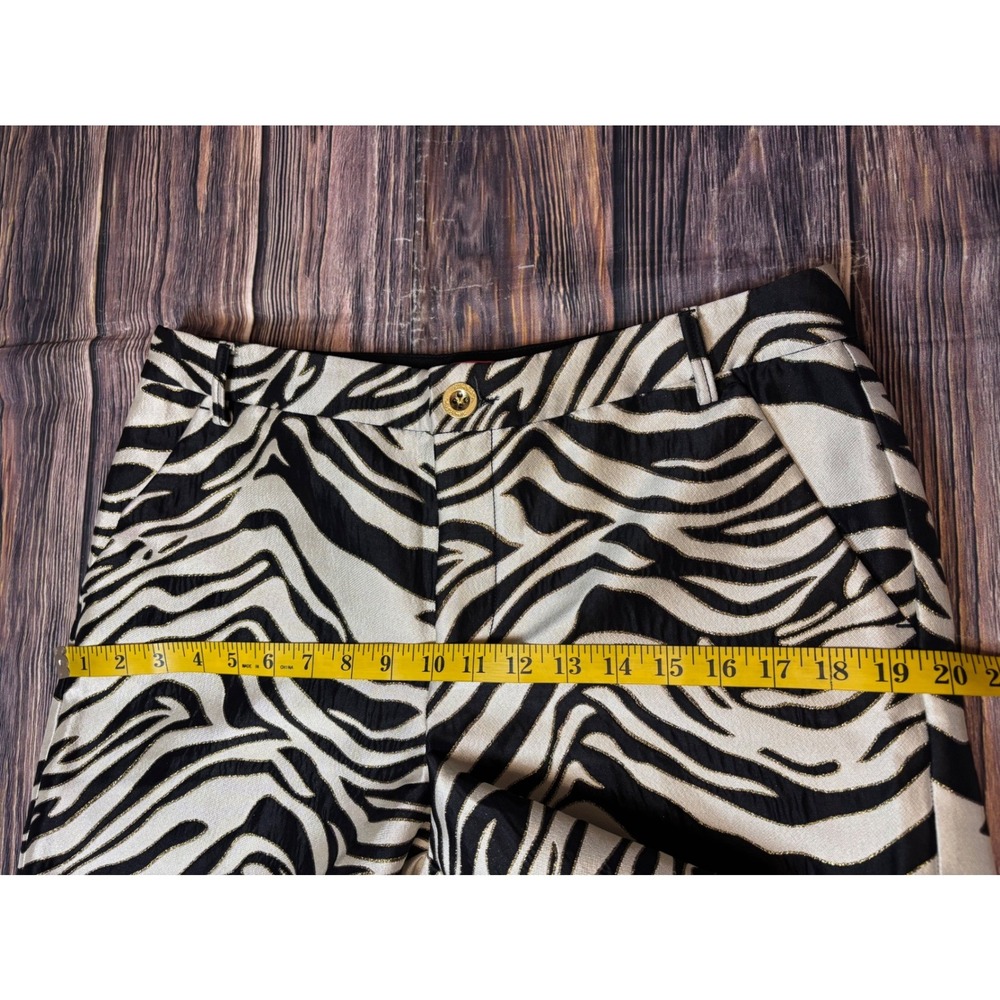 Lilly Pulitzer Zebra Print Jacquard Shorts Womens 8 Black White Metallic Gold - Picture 10 of 13
